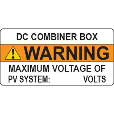 Solar Label - DC Combiner Box