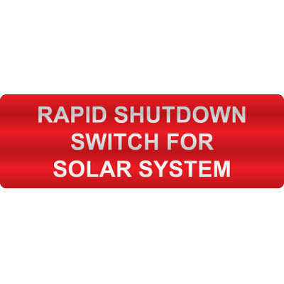 Solar Label - Rapid Shutdown Switch