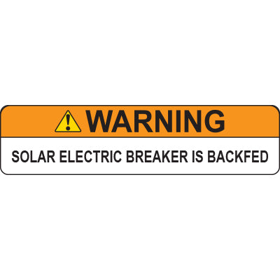 Solar Label - Solar Electric Breakers Backfed