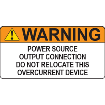 Solar Label - Power Source Output Connection