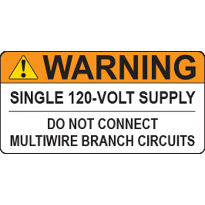 Solar Label - Single 120 Volt Supply