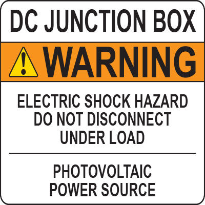 Solar Label - DC Junction Box