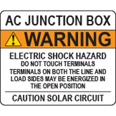 Solar Label - AC Junction Box
