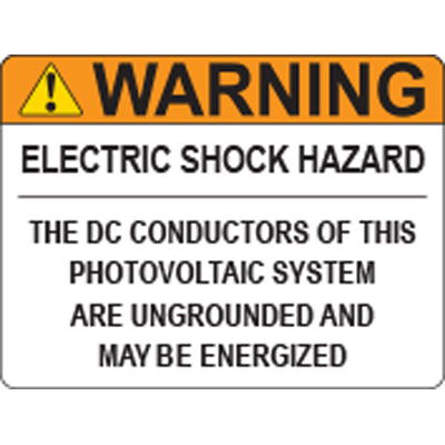 Solar Label - Electric Shock Hazard